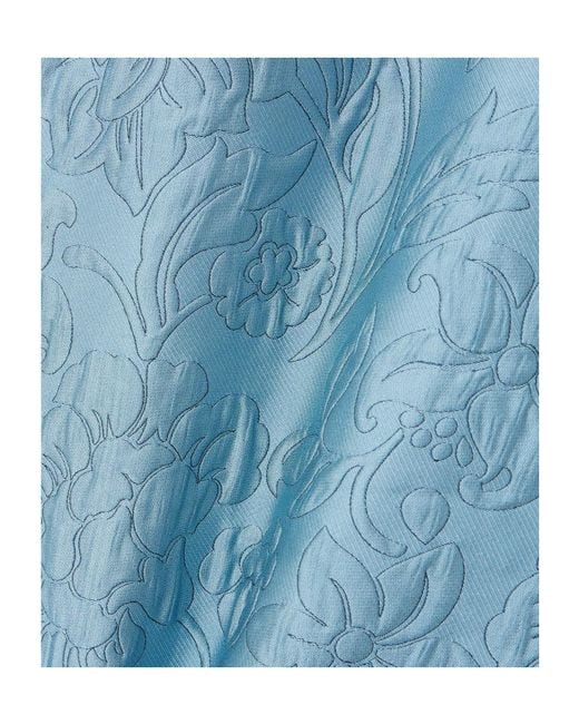 Emilia Wickstead Blue Open-Back Cloqué Maxi Dress