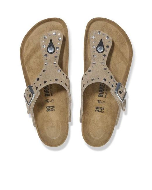 Birkenstock Brown Gizeh Rivet Studded Sandals