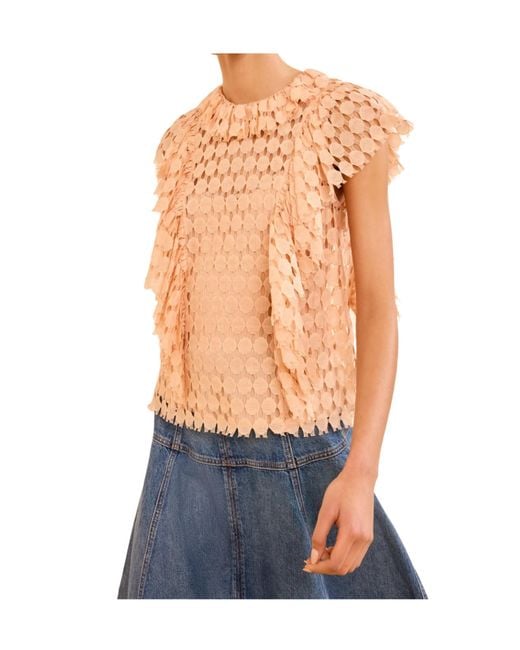 Ulla Johnson Blue Lace Ruffled Top
