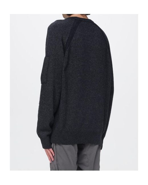 C P Company Black Long-Sleeved Crewneck Jumper for men