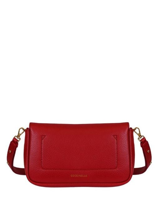 Coccinelle Red Flip-Top Shoulder Bag