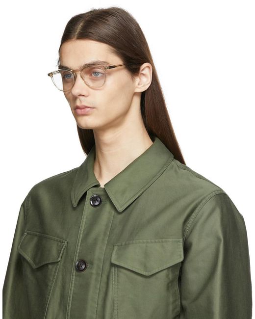 Tom Ford Natural Logo Round Frame Flat Mirror for men