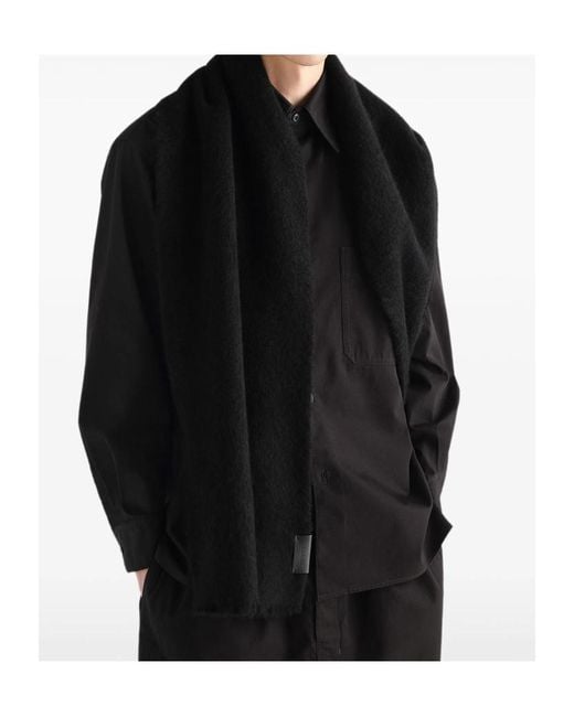 Lemaire Black Fluffy Scarf for men