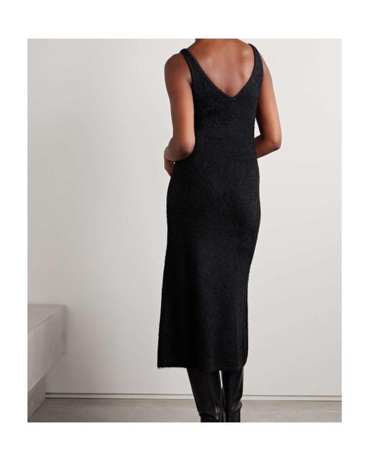 Gabriela Hearst Black V-Neck Mid-Length Dress