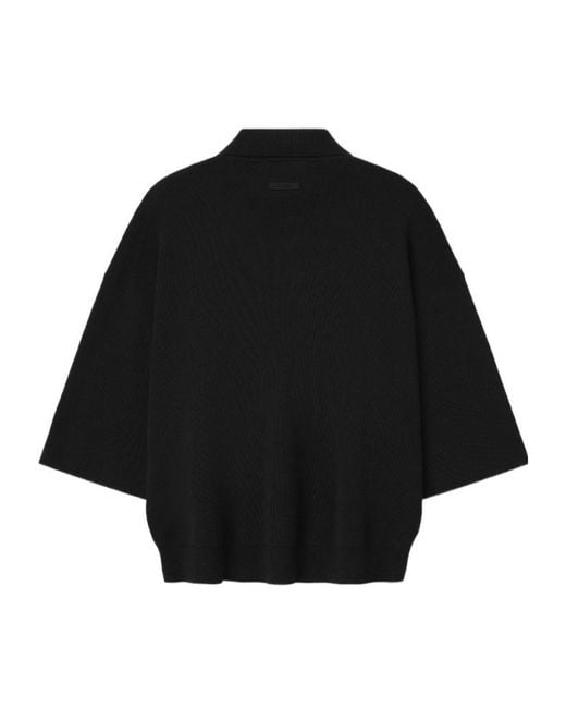 Fear Of God Black Essentials Logo-Embroidered Polo Shirt for men