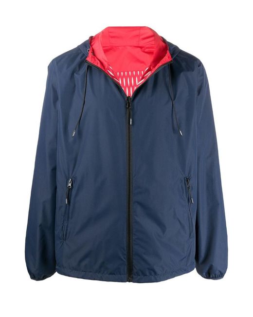 KENZO Blue Zipped Logo Windbreaker for men