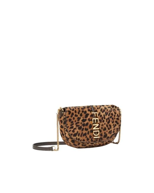 Fendi Multicolor Graphy Leopard Printed Chained Wallet
