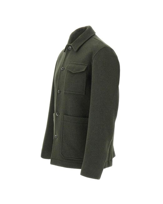 Herno Green Buttoned Field Jacket for men
