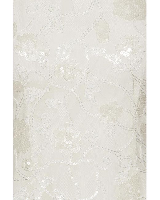 ROTATE BIRGER CHRISTENSEN White Sequin-Lace Maxi Dress