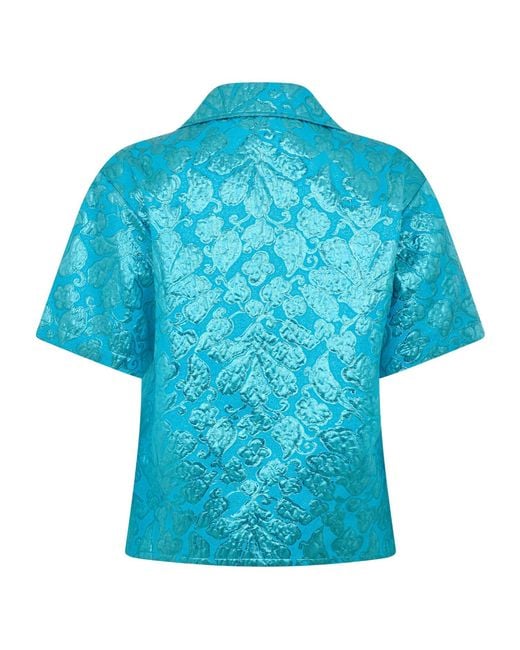 Gucci Blue Jacquard Shortsleeve Shirt