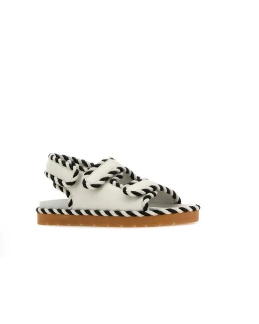 Bottega Veneta White Jack Open Toe Sandals
