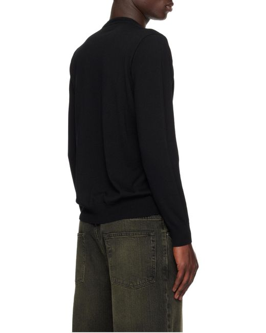 Stone Island Black Logo Patch Crewneck Sweater for men