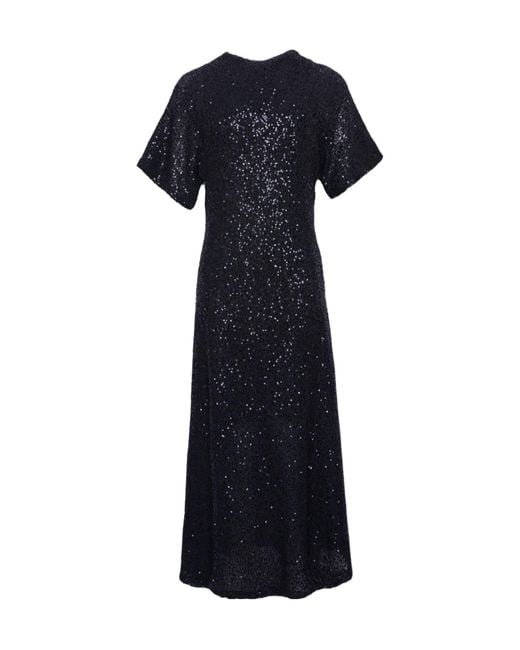 Brunello Cucinelli Blue Sequin-Embellished Midi Dress