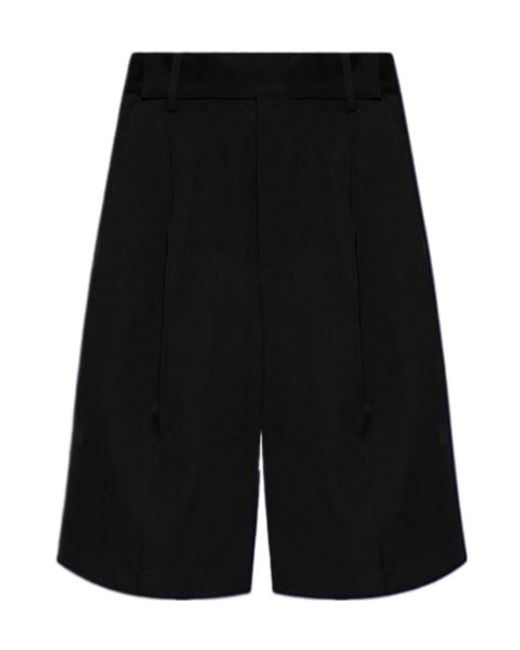 Yohji Yamamoto Black Belt-Loop Shorts