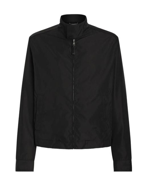 Dolce & Gabbana Black Zipped Long-Sleeved Bomber Jacket for men
