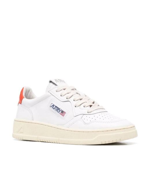 Autry White Logo Patch Low-Top Sneakers