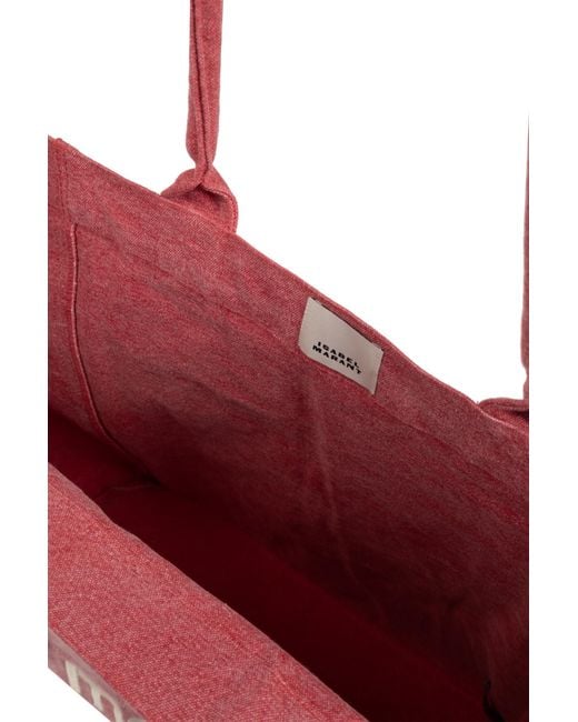 Isabel Marant Pink Yenky Logo Printed Tote Bag