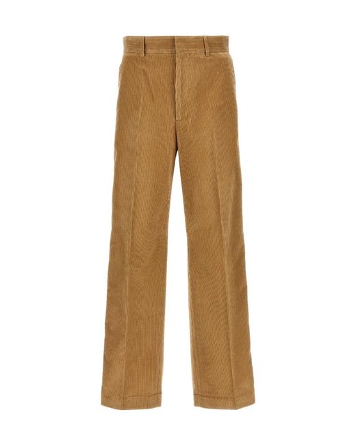 Palm Angels Natural Side Stripe Detailed Corduroy Pants for men
