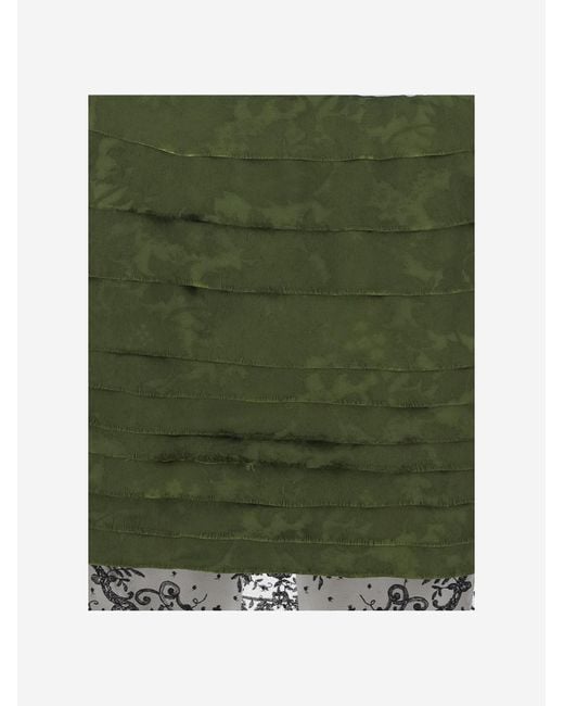 Saint Laurent Green Patterned Skirt
