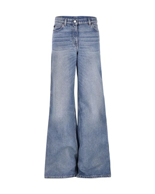 Courreges Blue Belt Loop Denim Trousers
