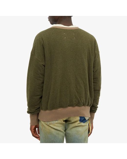 Maison Margiela Green Bird-Patch Sweatshirt for men