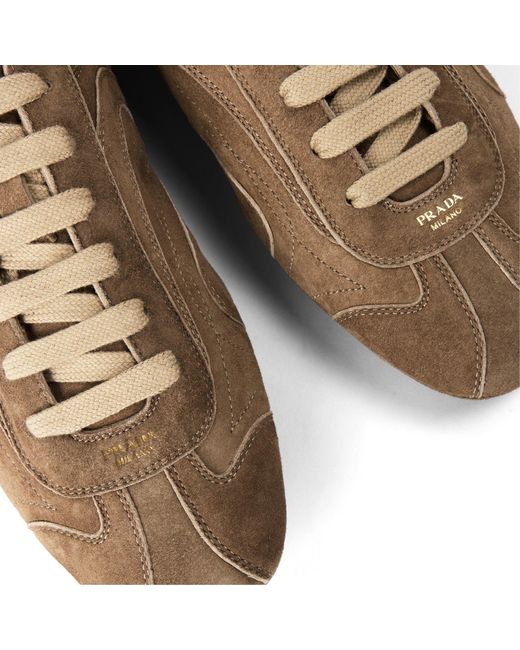 Prada Brown Suede Low Top Trainers for men