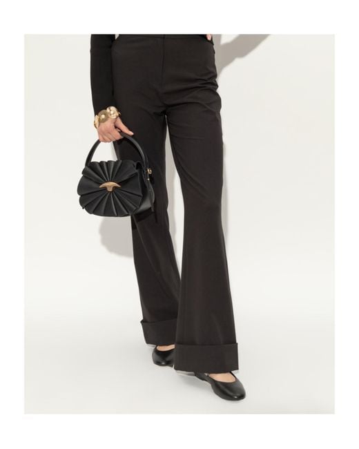 Casadei Black Embellished Ballet Flat Shoes
