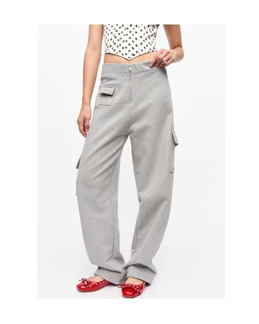 Ganni Gray Cargo Sweatpants