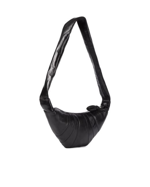 Lemaire Black Croissant Small Leather Shoulder Bag