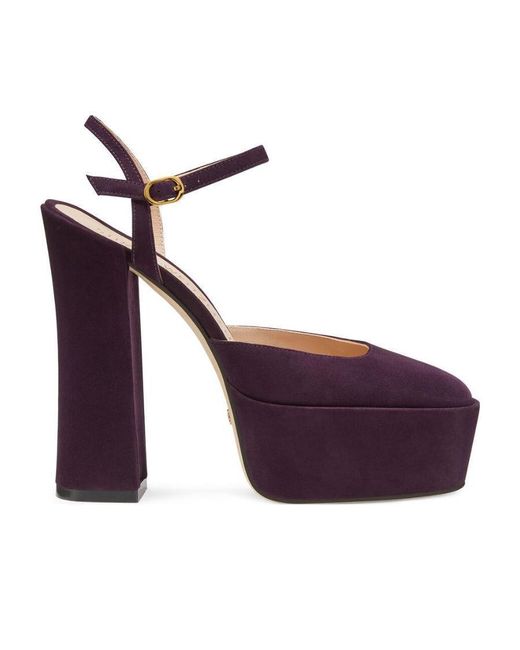 Stuart Weitzman Purple Logo High Heels