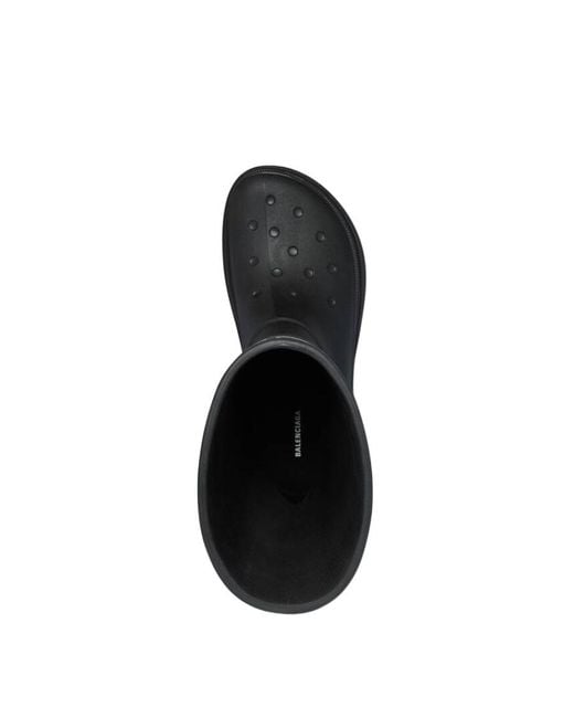 Balenciaga Black X Crocs Logo Debossed Boots
