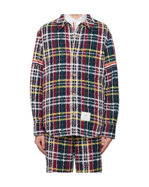 Thom Browne Blue Checked Casual Jacket for men