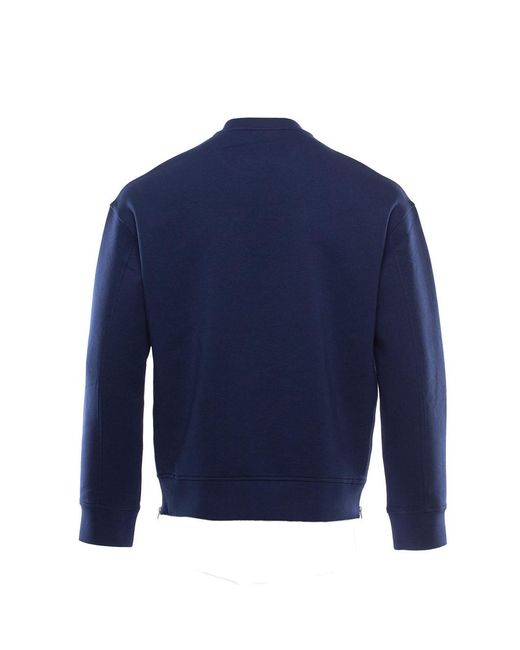 Emporio Armani Blue Logo Round-Neck Sweater for men