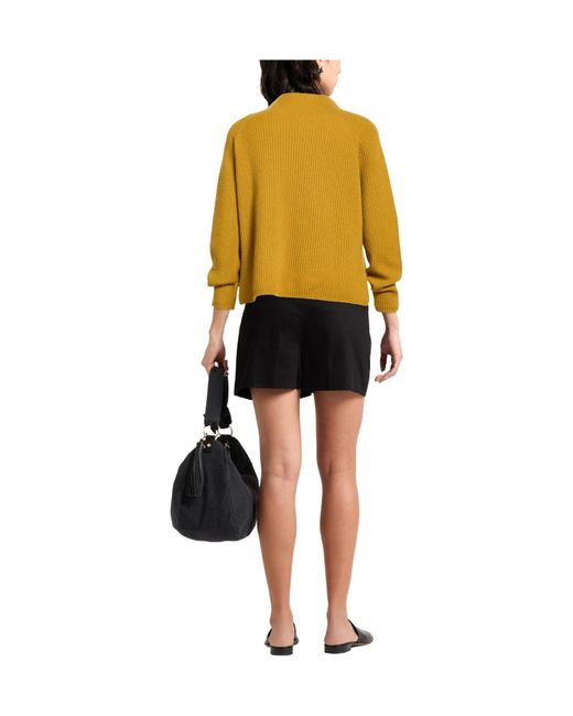 Max Mara Yellow Solid Color Knit Top