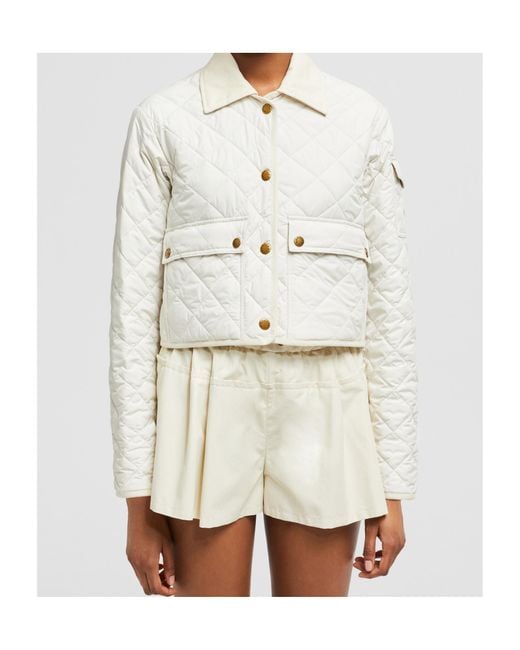Moncler White Chitre Logo Patch Puffer Jacket