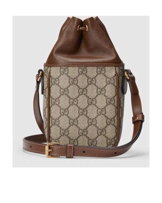 Gucci Brown Small Gg-Canvas Shoulder Bag