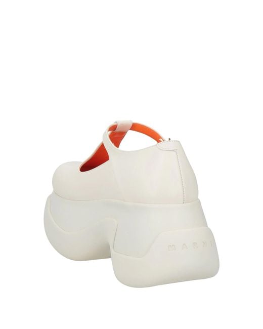 Marni White Solid Color Loafers
