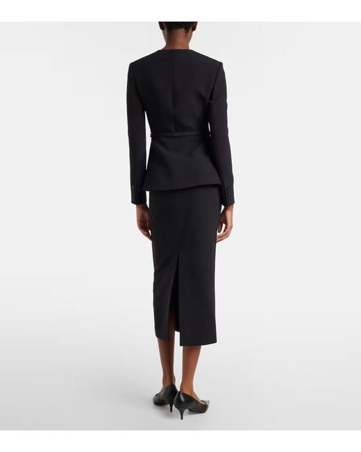 Roland Mouret Black Crêpe Pencil Skirt