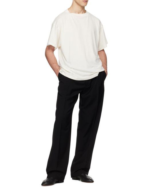 The Row Black Pleated Straight-Leg Tailored Trousers for men