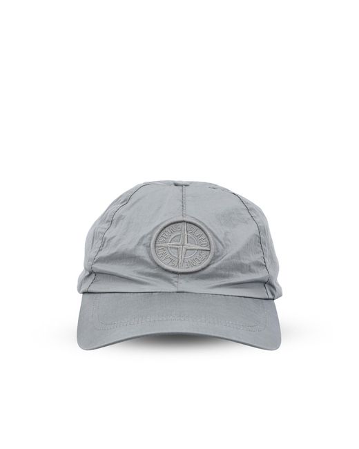 Stone Island Gray Logo Drawstring Baseball Hat for men