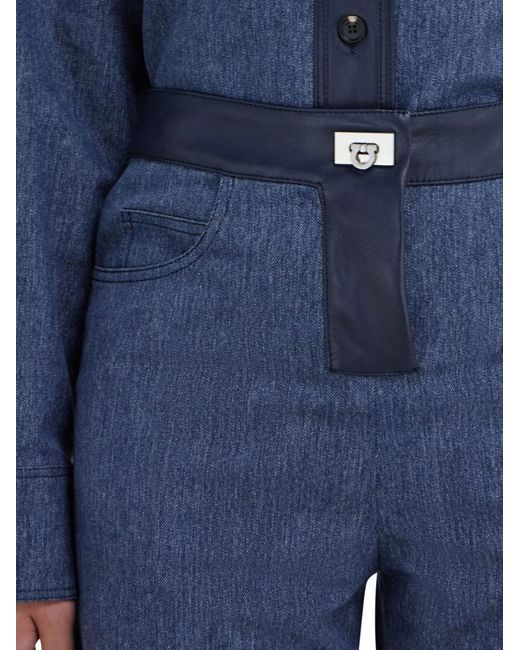 Ferragamo Blue Five Pocket Trousers