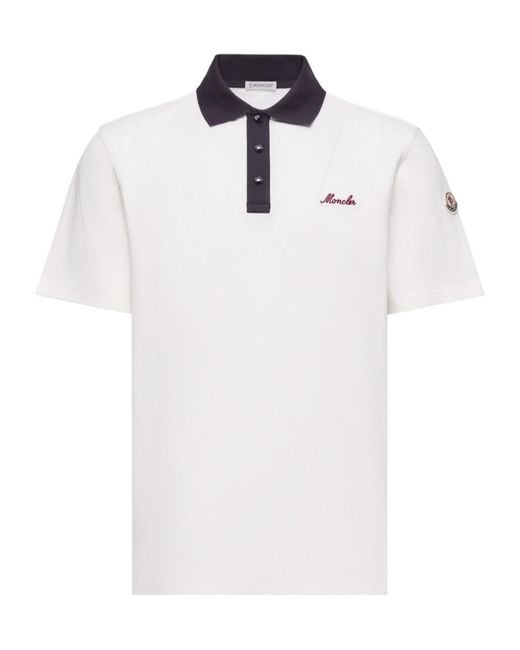 Moncler White Polo Shirts for men