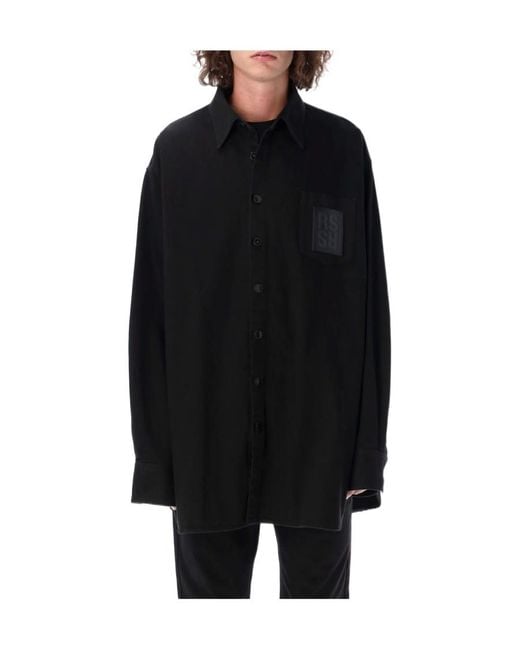 Raf Simons Black Logo Long-Sleeved Shirt for men