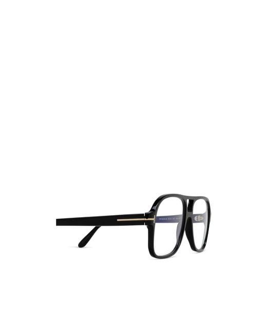 Tom Ford White Eyewear Pilot Frame Glasses for men