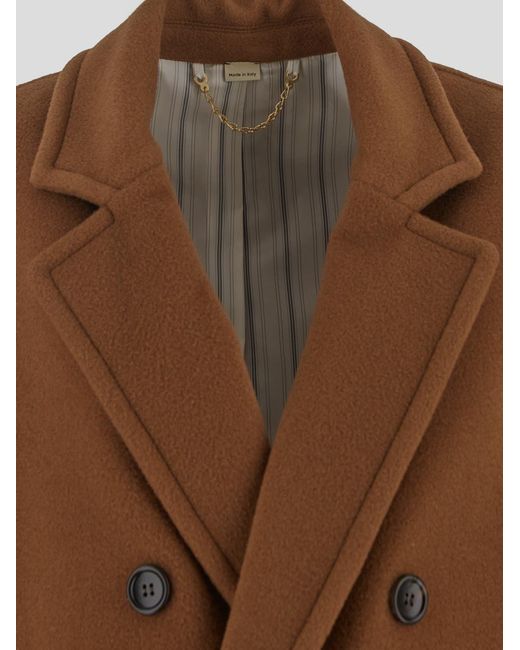 Gucci Brown Double-Breasted Long-Sleeved Coat for men