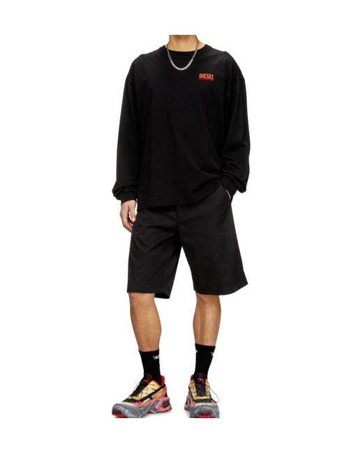 DIESEL Black T-Boxt-Ls-Bisk Long-Sleeved T-Shirt for men