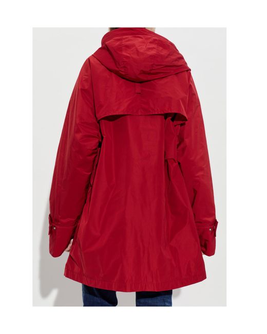 DSquared² Red Hooded Zip-Up Coat