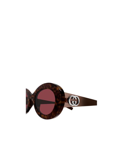 Gucci Purple Round-Frame Sunglasses