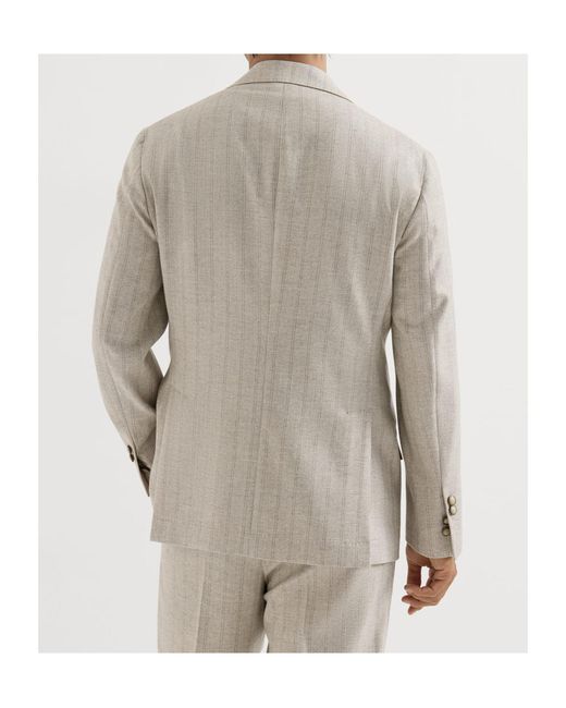 Brunello Cucinelli White Long-Sleeved Suit Jacket for men