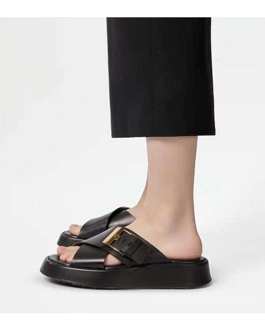 Tod's Black Crossover Strap Sandals